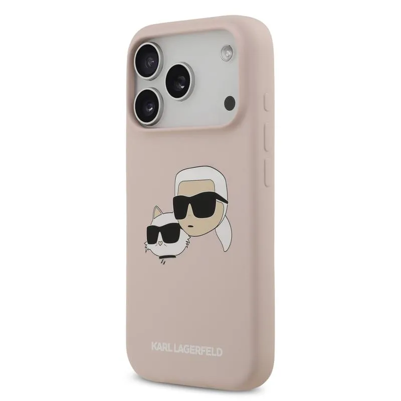 Husa telefon Karl Lagerfeld Liquid Silicone Double Heads, roz, compatibila MagSafe, pentru iPhone 17 Pro [2]