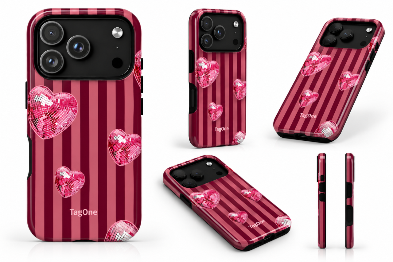 Husa Telefon TagOne Double Armor Magsafe Disco Hearts [2]