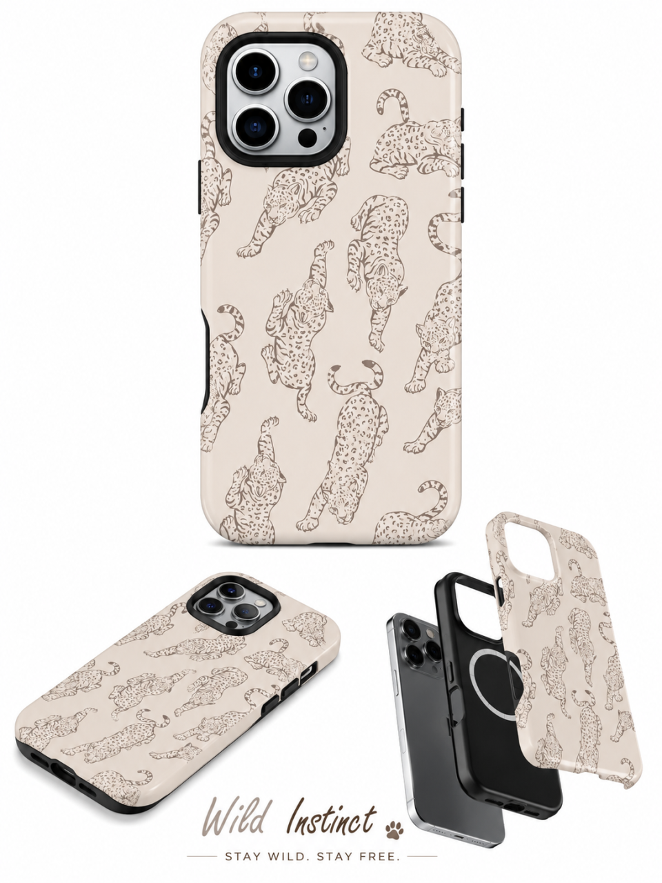 Husă Leopard Minimalist Beige | TagOne Wild Instinct | Husă Premium Telefon [4]