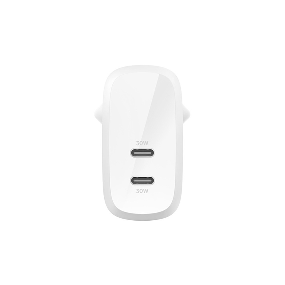 Incarcator BELKIN 60W USB-C DUAL WALL CHARGER, PD 2X 30W, WHT [1]