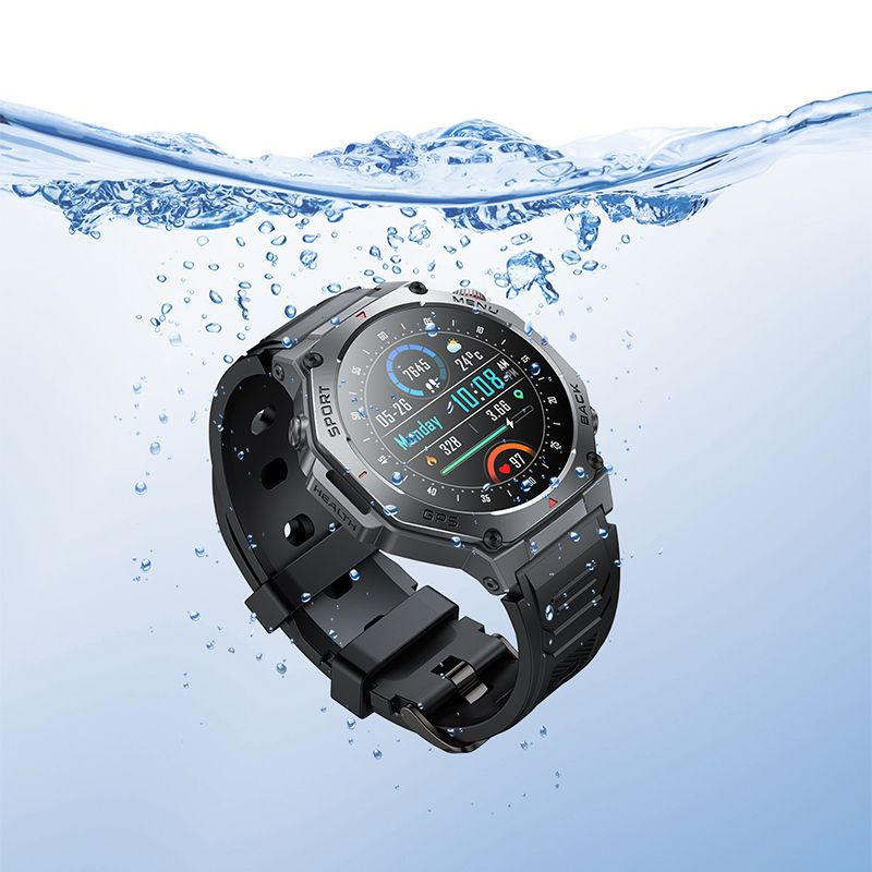 Smartwatch HOCO Y37 AMOLED GPS Apel Bluetooth 7 Zile Autonomie Negru [4]