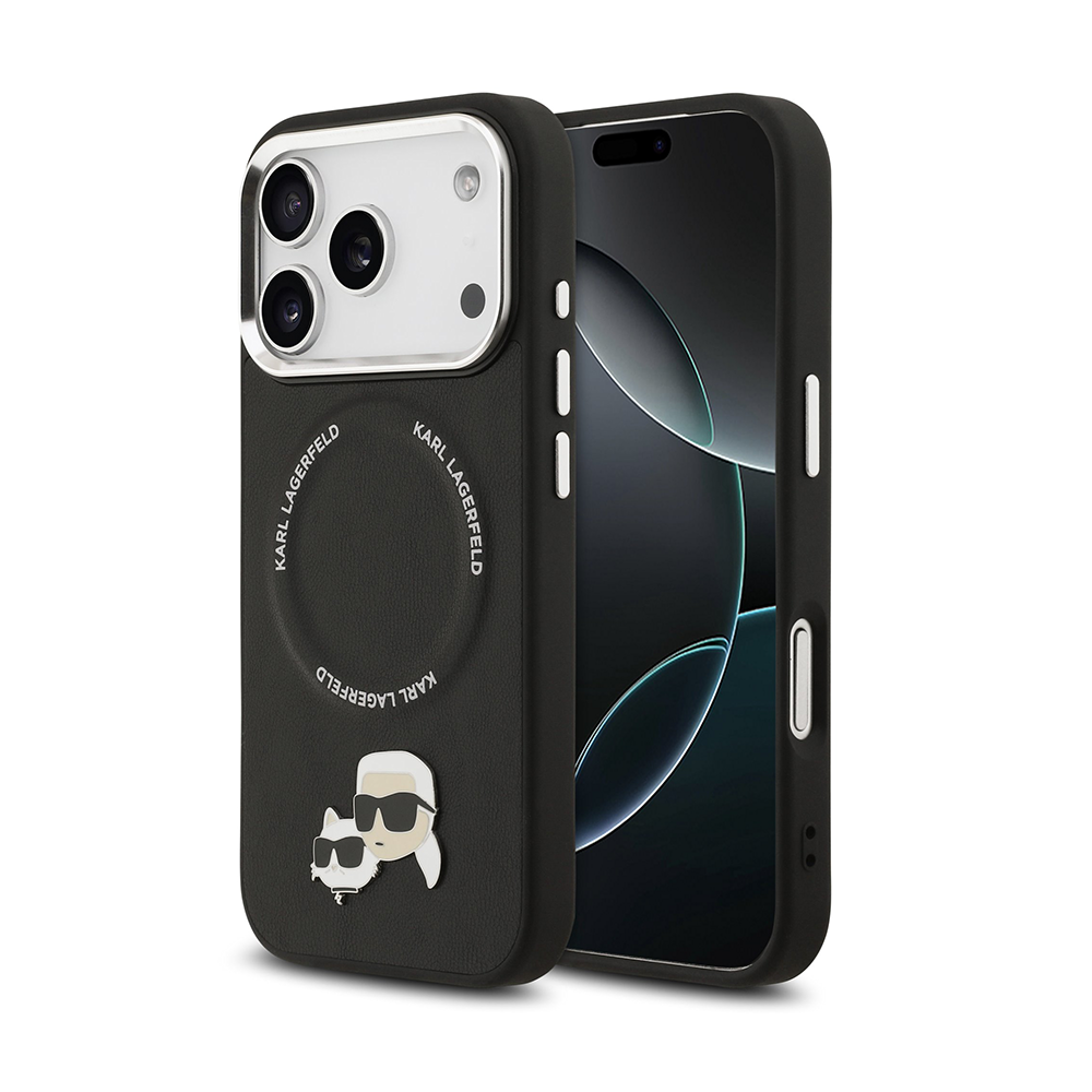 Huse Iphone 17 Pro Max - Husa Karl Lagerfeld Karl and Choupette Heads Pins MagSafe pentru iPhone 17 Pro Max
