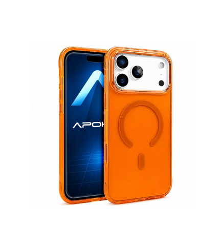 Huse Iphone 17 Pro Max - Husă Pentru Iphone Mată cu Colțuri Ranforsate și Cameră de Aer Portocaliu