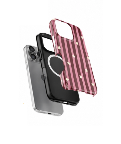 Huse TagOne - Husă TagOne Stardust Stripes – Design Roz Elegant pentru Telefon