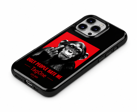 Huse TagOne - Husă Premium TagOne Rebel Ape – Ugly People Hate Me | Design Glossy, Protecție Anti-Șoc