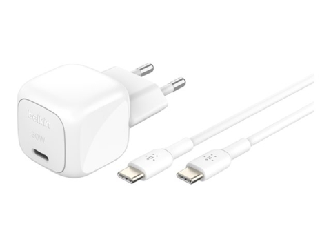 Incarcatoare - Incarcator Belkin BOOST Charge USB-C/USB-C 30WLad.PD,ws+Kab.WCA008kq1MWH-B6