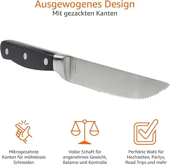 Set 8 cuțite steak Amazon Basics – Inox forjat, premium [2]