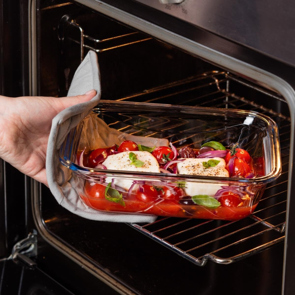 Vas Rectangular cu Capac Pyrex, 3 L, din Sticlă Transparentă – Multifuncțional, Etanș, pentru Gătit, Depozitare și Transport [3]