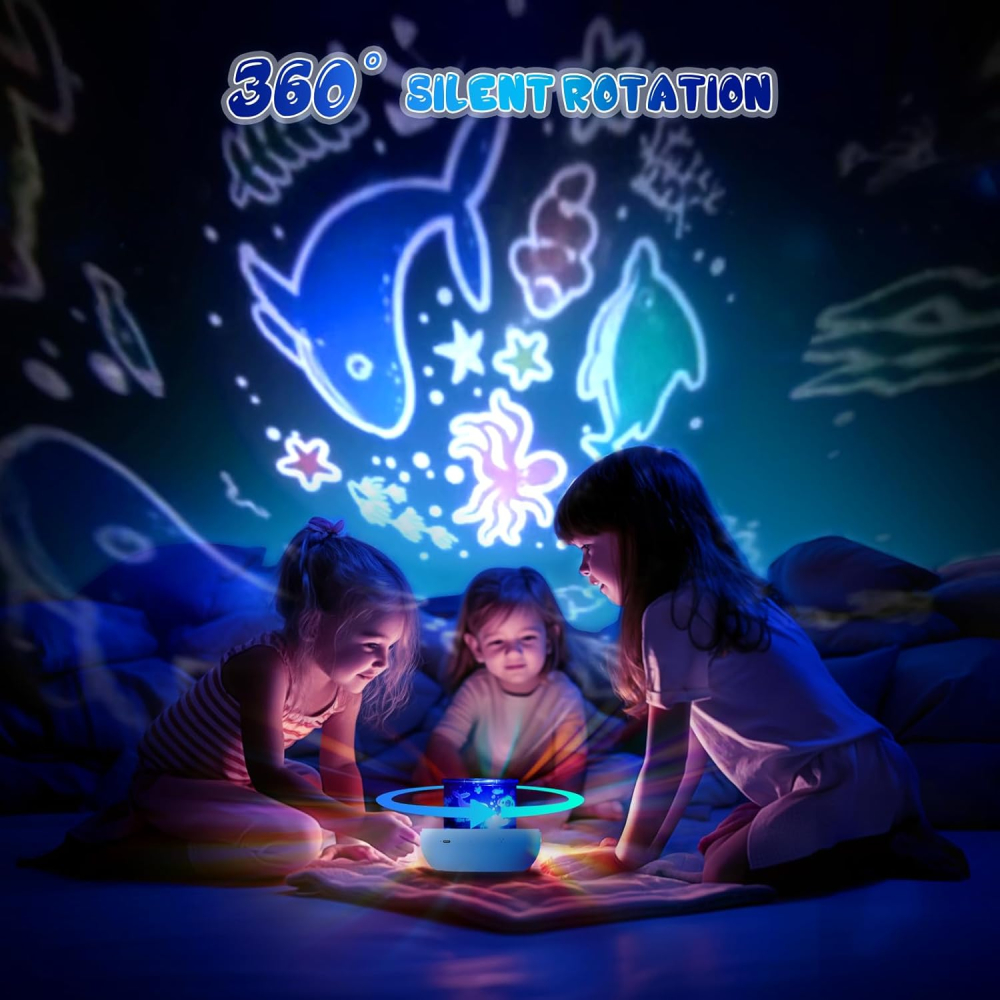 Proiector Cer Înstelat Diboniur pentru Copii cu 22 Filme – Veioză de Noapte, Lumină de Veghe Dimmabilă, Proiector 360°, 20 de Liniștitoare, Reîncărcabilă [3]