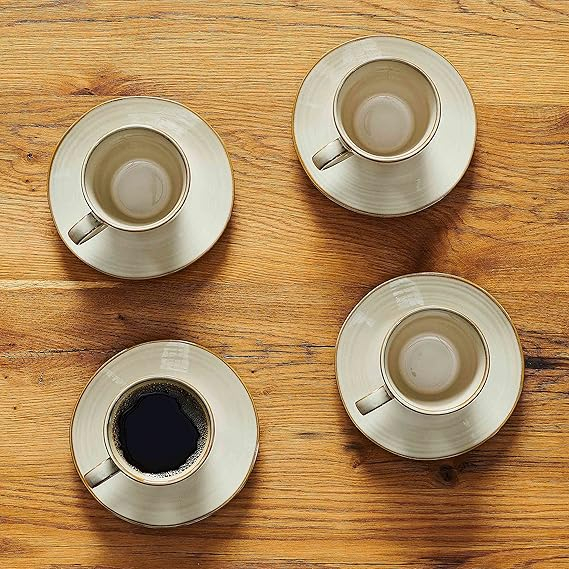 Set cești cafea & farfurioare vintage din ceramică Nottingham – Mäser, 8 piese [2]