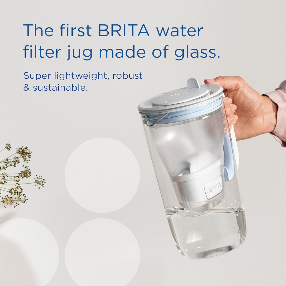 BRITA Carafă Sticlă 2.5 L Blue + Maxtra PRO – Reduce PFAS*, Clor, Calcar, Metale [2]