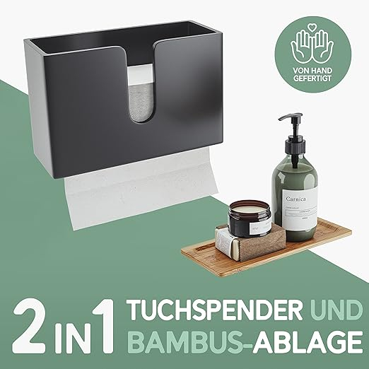 Dispenser prosoape hârtie din bambus – montaj perete sau blat – compatibil C/Z/Interfold – Nature Supplies [3]