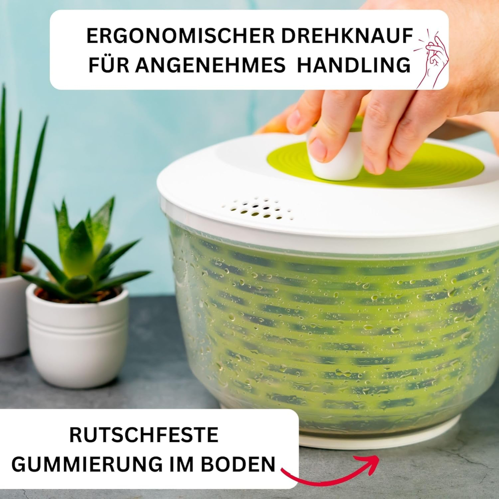 Centrifugă pentru Salată, Westmark Spinderella –  4,4 L, Ø 23,5 cm, Plastic Fără BPA, Fabricată în Germania [3]