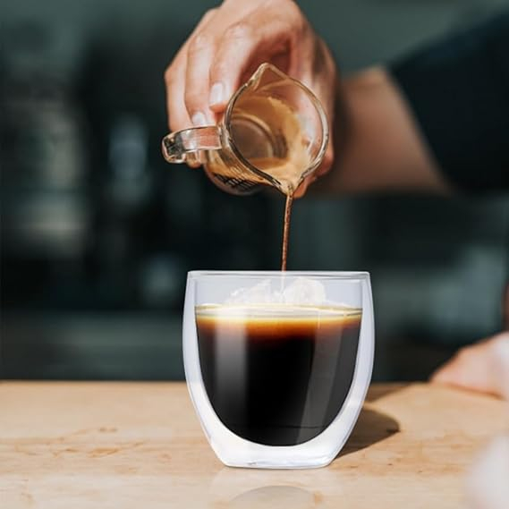 Set 6 Cești Espresso Pereți Dubli 80 ml – Sticlă Borosilicată Premium, Termoizolante [3]
