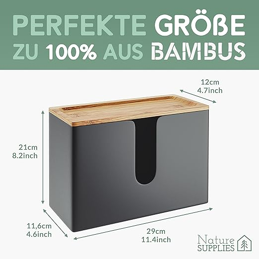Dispenser prosoape hârtie din bambus – montaj perete sau blat – compatibil C/Z/Interfold – Nature Supplies [2]
