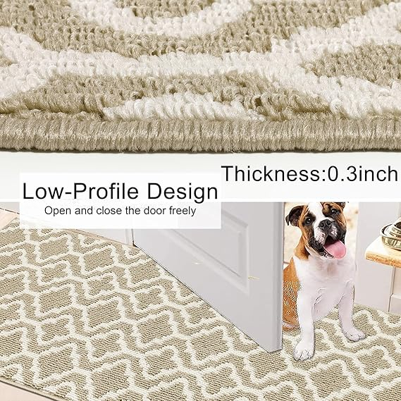 Covor-Șervețel SHACOS, Runner 50 x 150 cm, Antiderapant, Bej – Pentru Hol, Bucătărie, Intrare, Living [2]