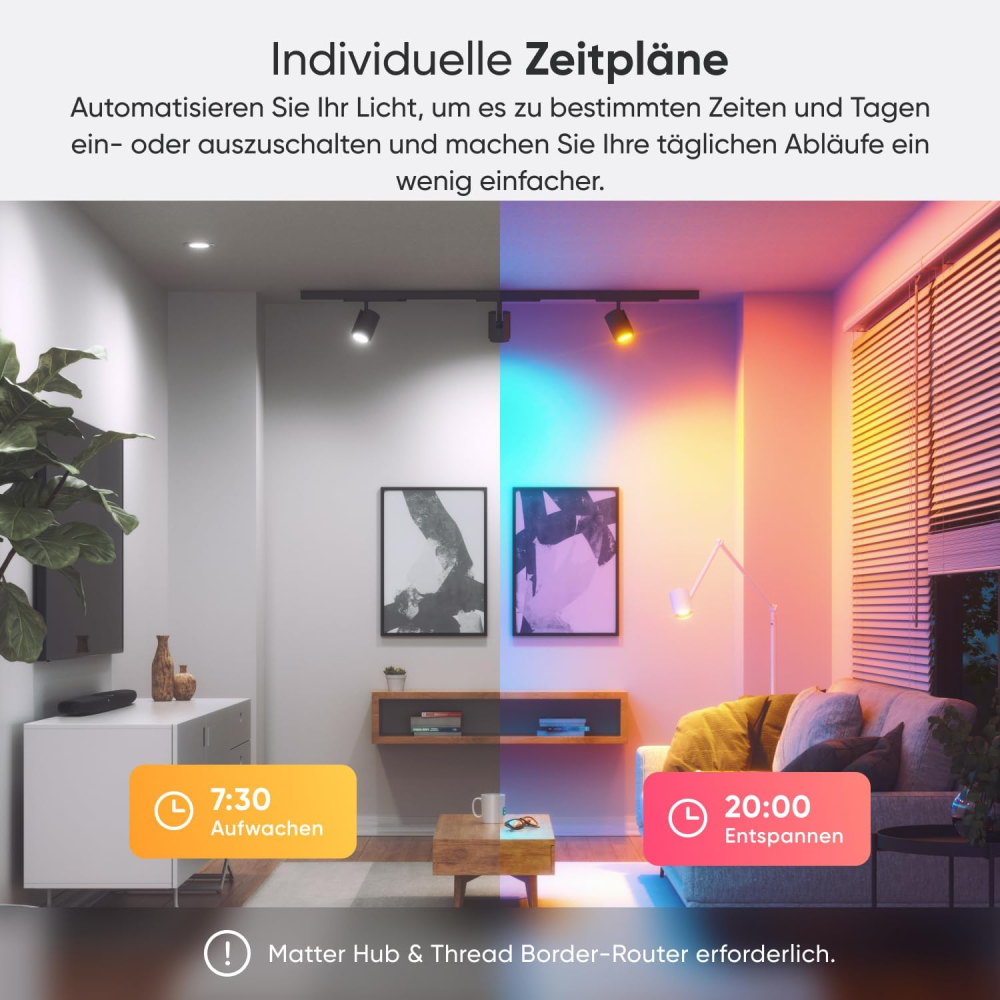 Nanoleaf Matter Essentials GU10 – Set 3, RGBW, 16M Culori, Thread + Bluetooth, Compatibil Alexa/Google/Apple [3]