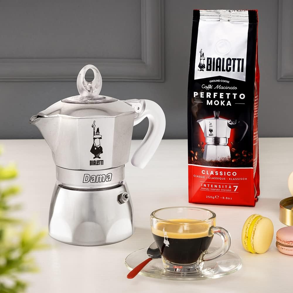 ☕ Bialetti Dama Pure Ice – Cafetieră italiană din aluminiu, 1 ceașcă (67 ml), capac transparent [3]