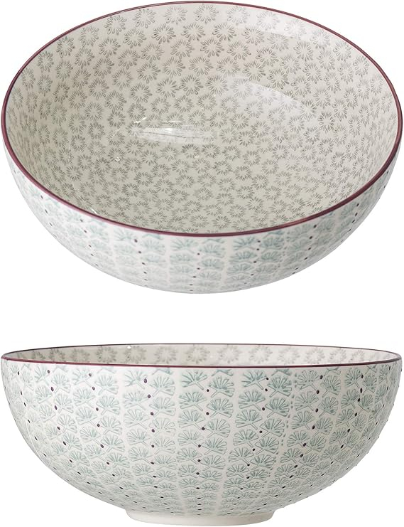 Bol mare Bloomingville Maya 2.6L – Stoneware verde, Ø 28.5 cm, elegant și rezistent [2]