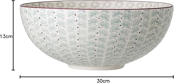 Bol mare Bloomingville Maya 2.6L – Stoneware verde, Ø 28.5 cm, elegant și rezistent [3]