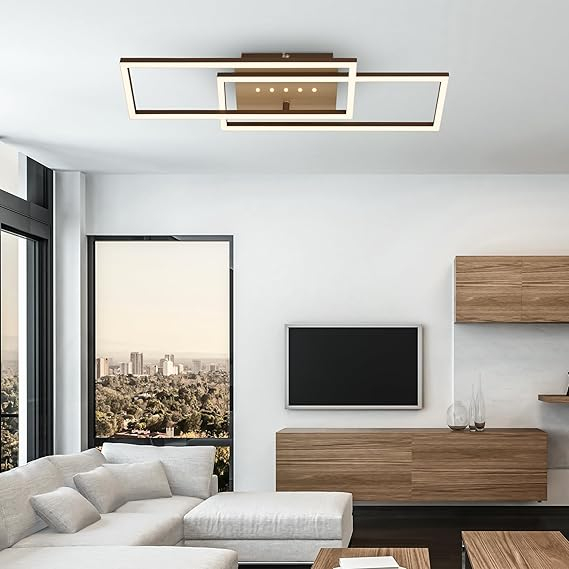 Plafonieră LED cu Puncte Luminoase, BRILONER –  28W, Pivotantă, Maro-Auriu, cu Funcție de Memorie [2]