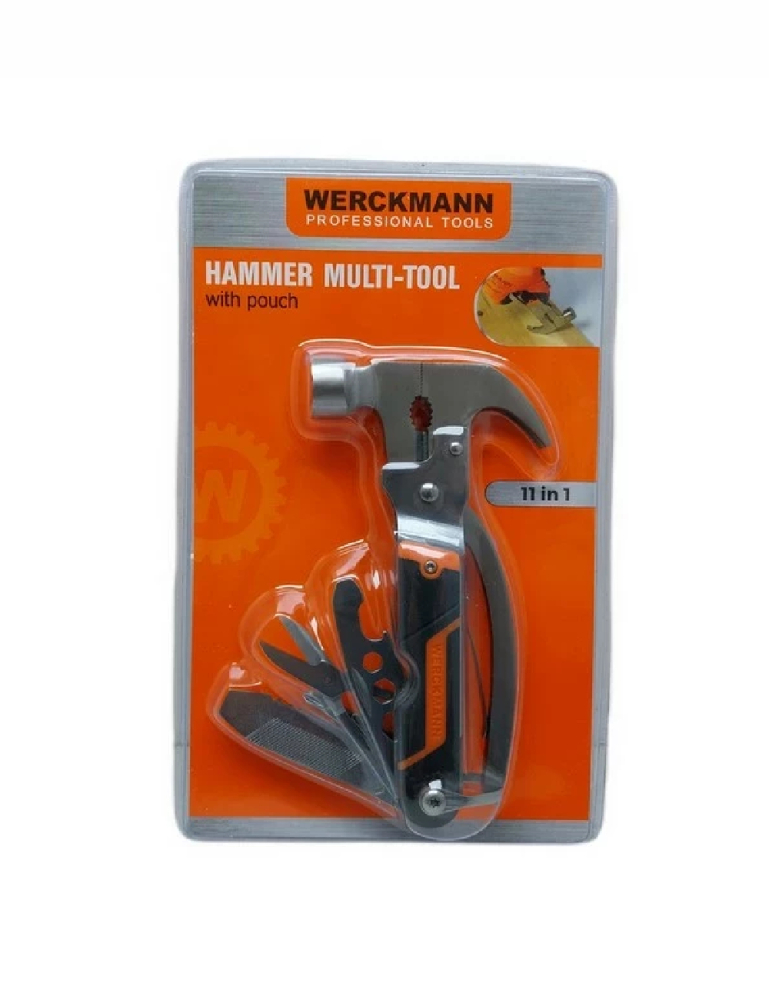 Ciocan multifuncțional 11-în-1 pliabil din oțel inoxidabil – unealtă compactă cu husă – Werckmann [2]