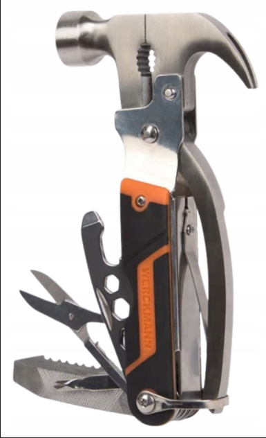 Ciocan multifuncțional 11-în-1 pliabil din oțel inoxidabil – unealtă compactă cu husă – Werckmann [3]