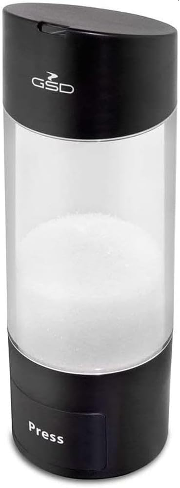 Dozator de Zahăr GSD 32026, Negru & Acrilic – Sugar Dispenser Modern, cu Dozare la Buton, 10 x 10 x 18 cm [3]