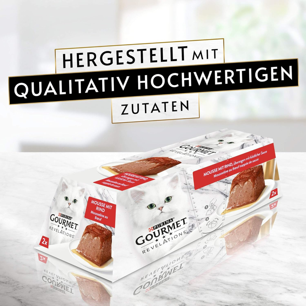 Purina GOURMET Revelations Mousse cu Vită – 24 Porții, Hrană Umedă Pisici [5]