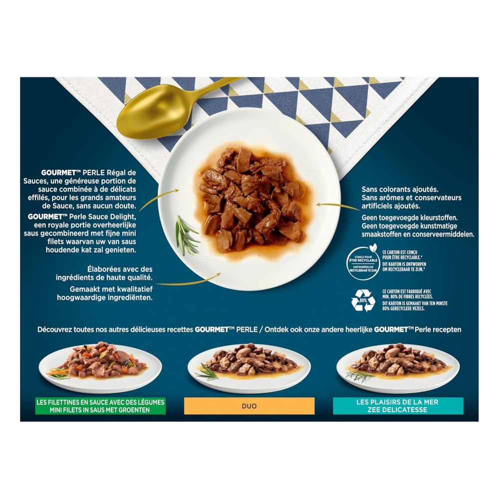 GOURMET Perle Sauce Rack – Hrană Umedă Pisici în Sos, 12×85g [3]