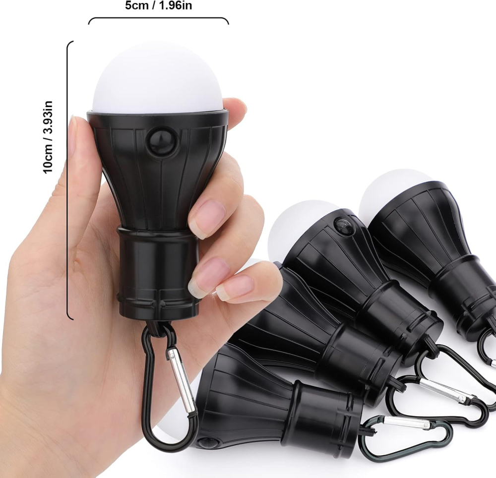 Lampă Camping LED cu Carabină – Set 4 Buc., 3 Moduri, Waterproof [2]