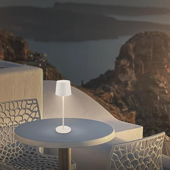 Lampă LED Wireless IP44, Touch Dimabilă, 18h Autonomie – BRILONER Alb Antic [2]