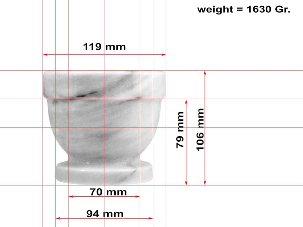 Mojar din Marmură cu Pistil, 12 cm – Alb/Gri | Ideal pentru condimente, plante aromatice și sosuri | Home [3]
