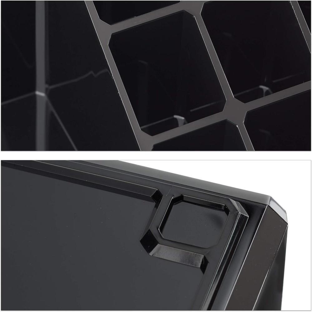 Organizator Machiaj 21 Compartimente + 5 Sertare – Relaxdays Acrilic Negru [6]