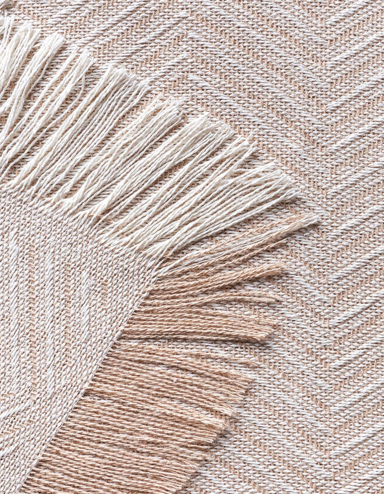 Pătură / Cuvertură Multifuncțională Todocama din Bumbac Reciclat – Pentru Pat, Canapea sau Fotoliu, Model Herringbone „Jarapas” [4]