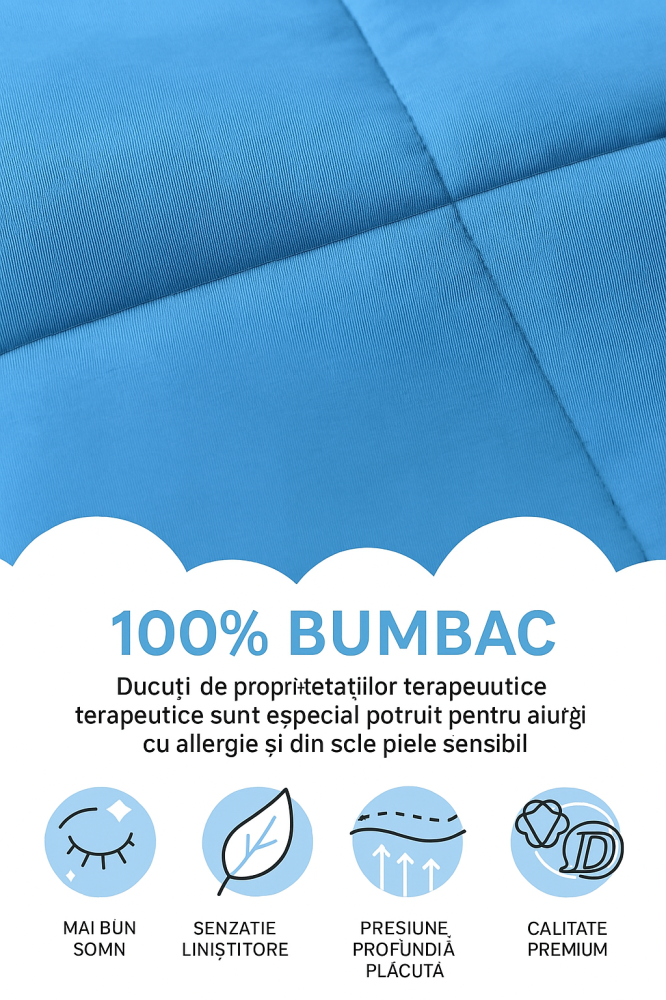 Pătură Ponderată Dailydream – Bumbac 100%, Sleep Therapy, Oeko-Tex [2]
