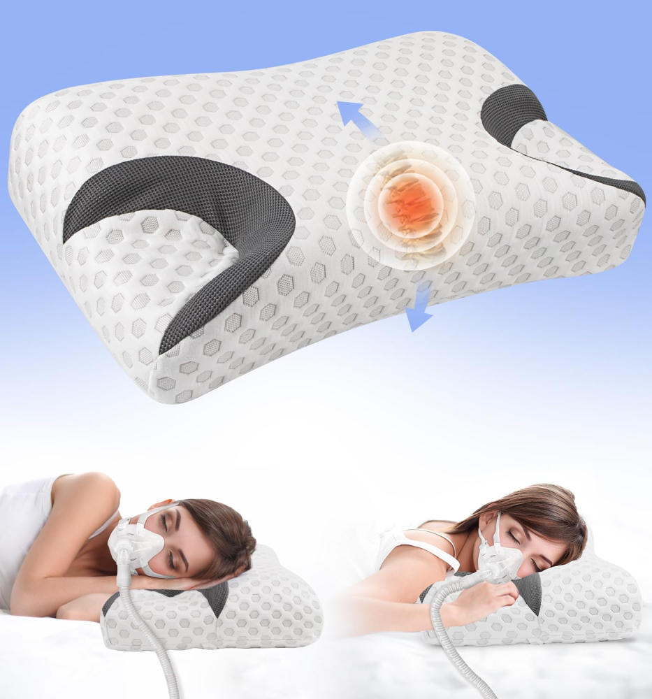 Pernă CPAP Memory Foam – Anti-leak, suport cervical, compatibilă cu orice mască CPAP [2]