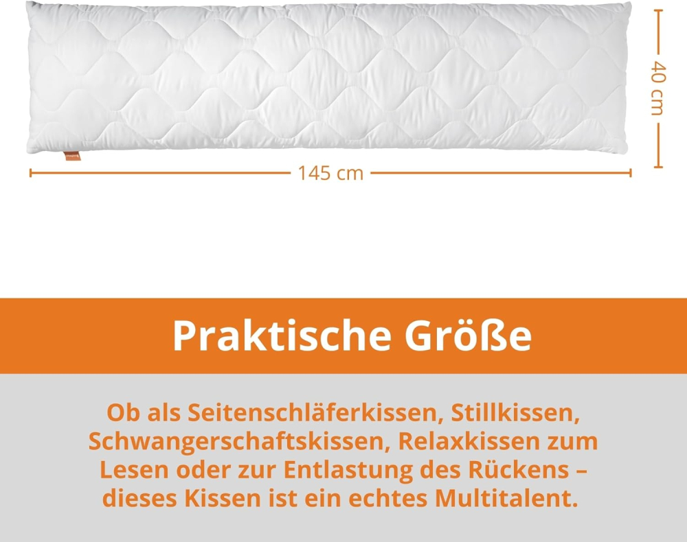 Pernă Lungă 40×145 cm Sleepling – Pentru dormit pe o parte, umplutură reglabilă, Oeko-Tex [2]