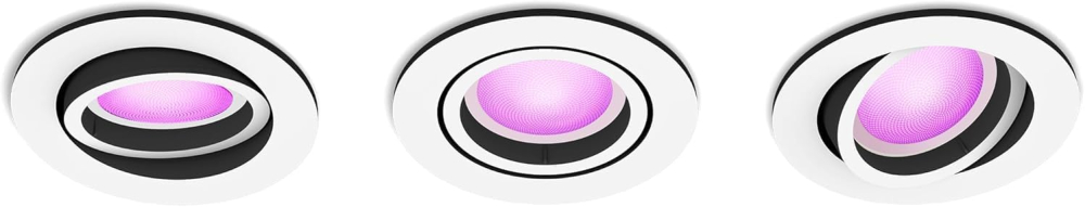 Set 3 Spoturi LED Smart Încastrate Philips Hue White & Color Ambiance Centura – 1050 lm, 16 Milioane de Culori, Control Vocal & App, Alb [4]