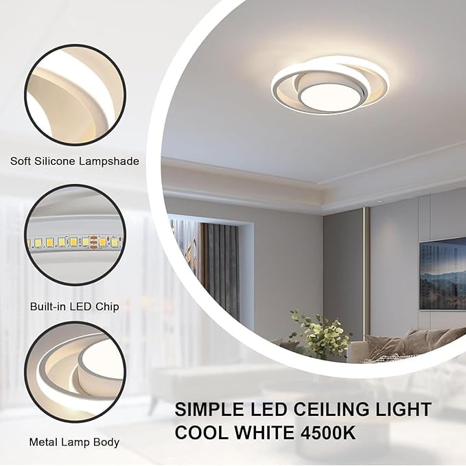 Plafonieră LED Rotundă 32W, 2350 lm, Lumină Neutră 4500K – Comely Ø 280 mm [3]