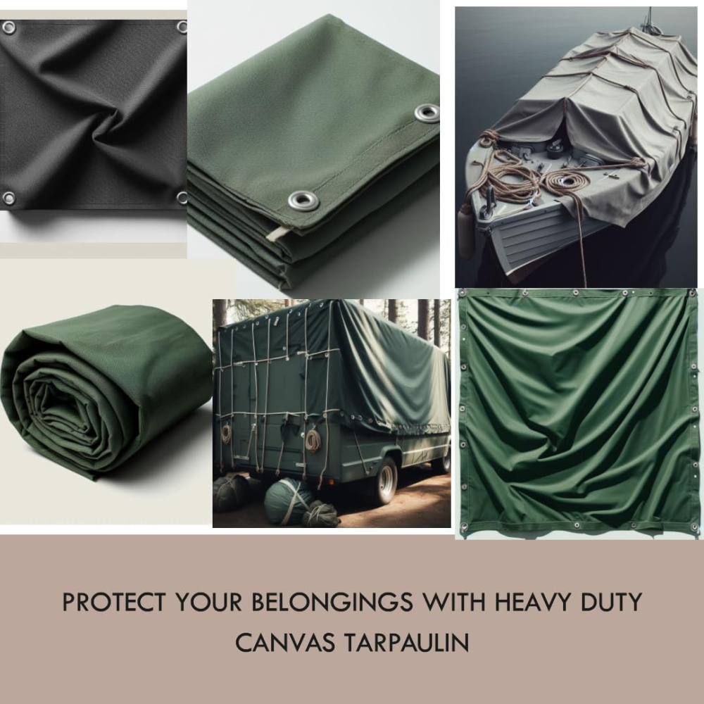 Prelată Canvas 1x2 m UK Eco Green – Impermeabilă, Rezistentă UV, Heavy Duty [2]