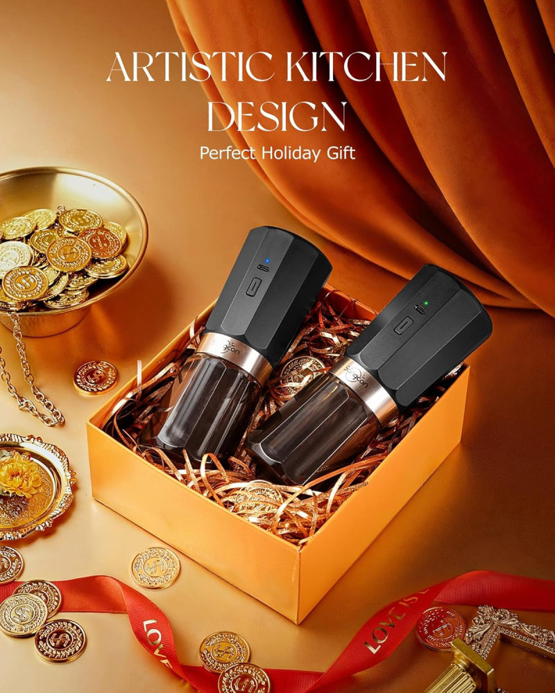 Râșniță Electrică Sare & Piper Sangcon – 2 Viteze, 800mAh, Auto-Curățare, Reglaj 5 Trepte [3]