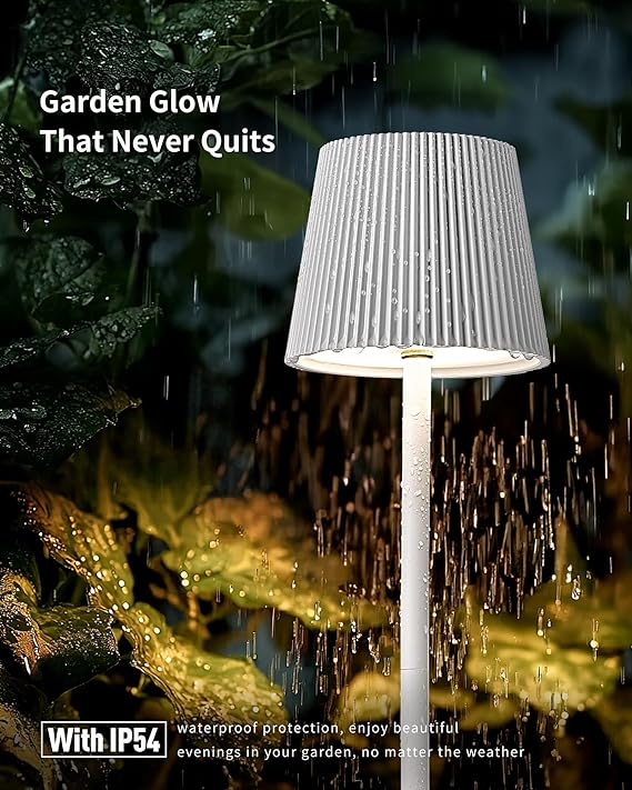 Set 2 Lămpi de Masă LED – Wireless, Reglabile, 5200 mAh, IP54, 3 Nuanțe de Lumină, Alb [3]