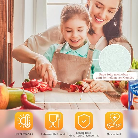 Set 2 Tocătoare din Sticlă Securizată 28×20 cm – Antibacteriene & Termorezistente [3]