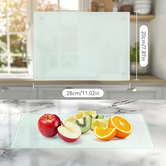 Set 2 Tocătoare din Sticlă Securizată 28×20 cm – Antibacteriene & Termorezistente [2]