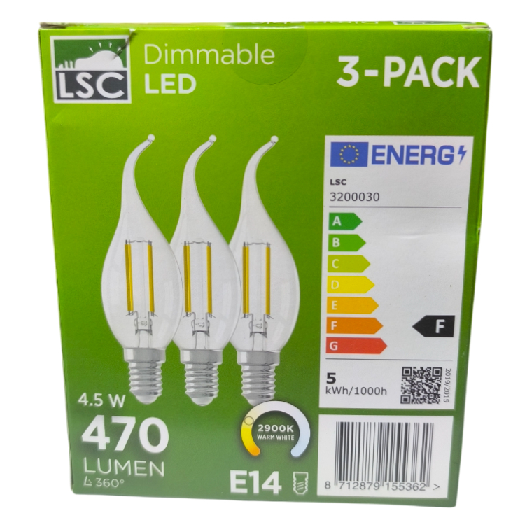 Set 3 becuri LED E14, 4.5W, 470 lm – Iluminat economic și durabil | KK Outlet [2]