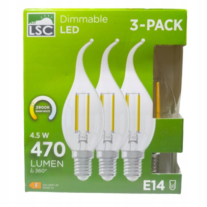 Set 3 becuri LED E14, 4.5W, 470 lm – Iluminat economic și durabil | KK Outlet [3]