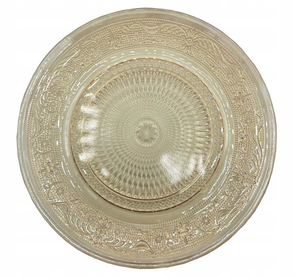 Set farfurii din sticlă 20 cm în 6 bucăți, cu model decorativ în relief, ideale pentru deserturi și gustări. Nuanțe calde de maro, lavabile la mașină. [3]