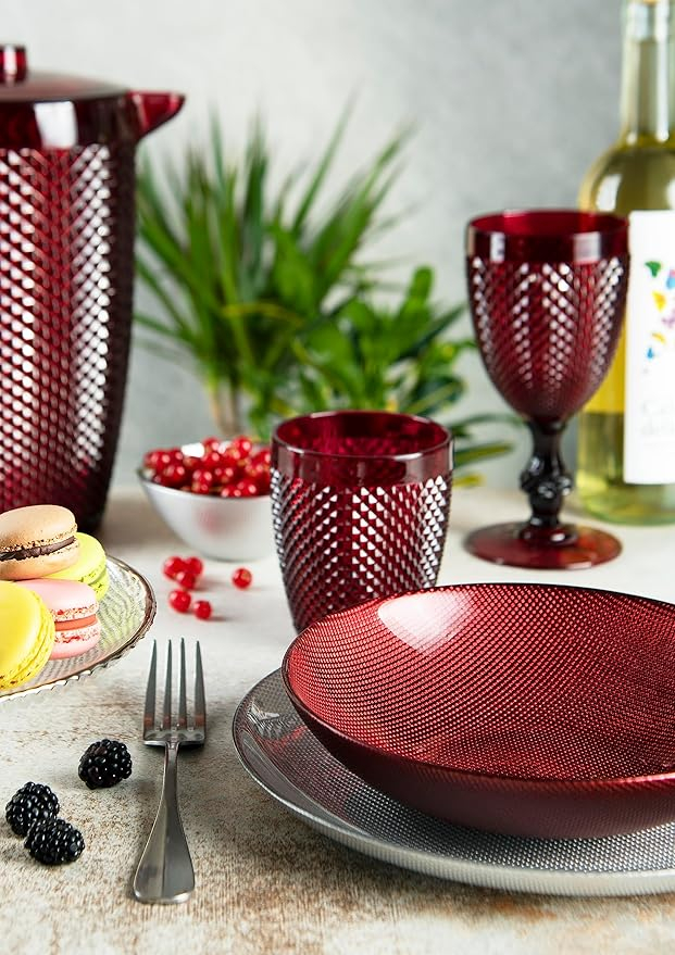 Set 6 Pahare pentru Vin Roșu Enjoy Home „Diamond”, Plastic MS, 39 cl – Rezistente la Șocuri, Compatibile cu Mașina de Spălat Vase [2]