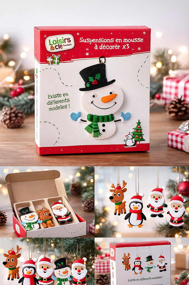 Ornamente Crăciun din spumă – set 3 bucăți, modele mixte [1]